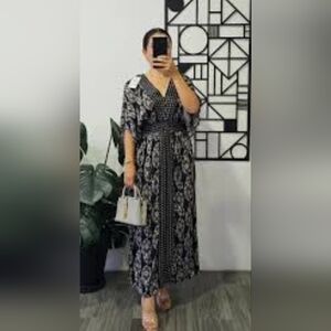 Knox Rose Black and White Patterned Maxi Dress